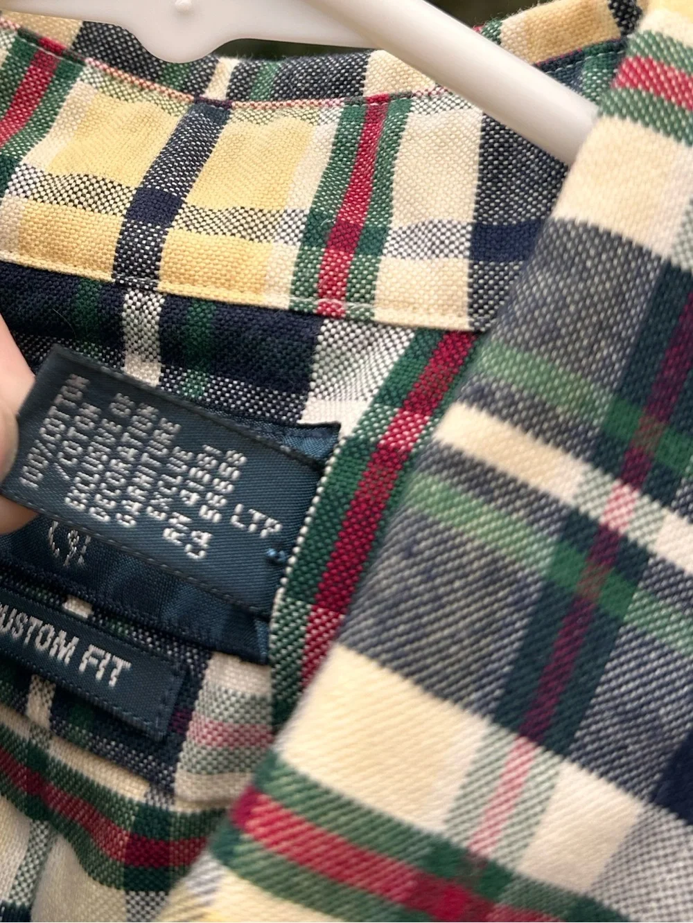 Ralph Lauren Men’s Navy and Yellow Plaid Button-Down Shirt
